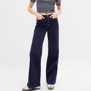 High Rise Corduroy Stride Wide-Leg Pants - size 32